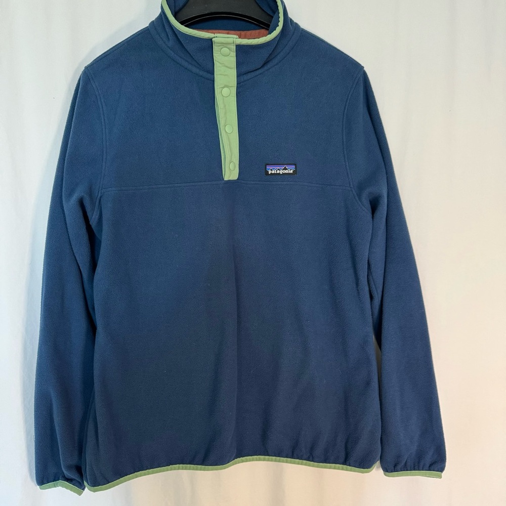 Women's Blue and Green Fleece Sweater